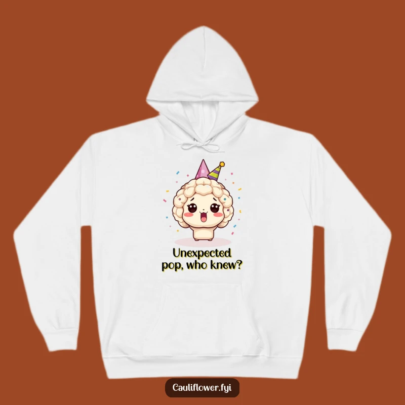 Cozy Funny Surprised Kawaii Cauliflower Hoodie - Ultimate Humorous Gift