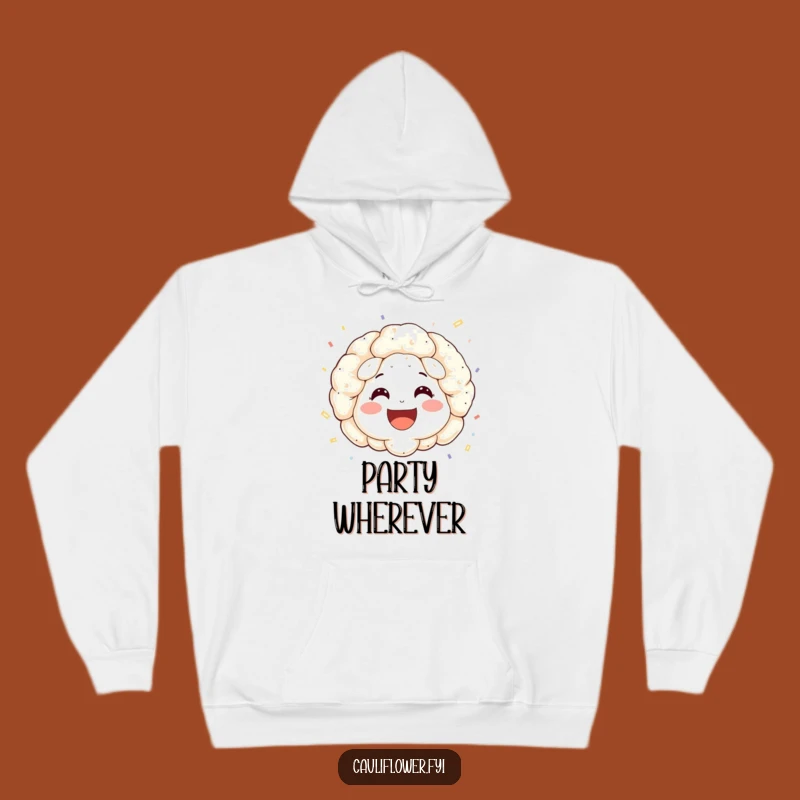 Funny Cauliflower Confetti Hoodie: Cozy Up with Festive Vibes