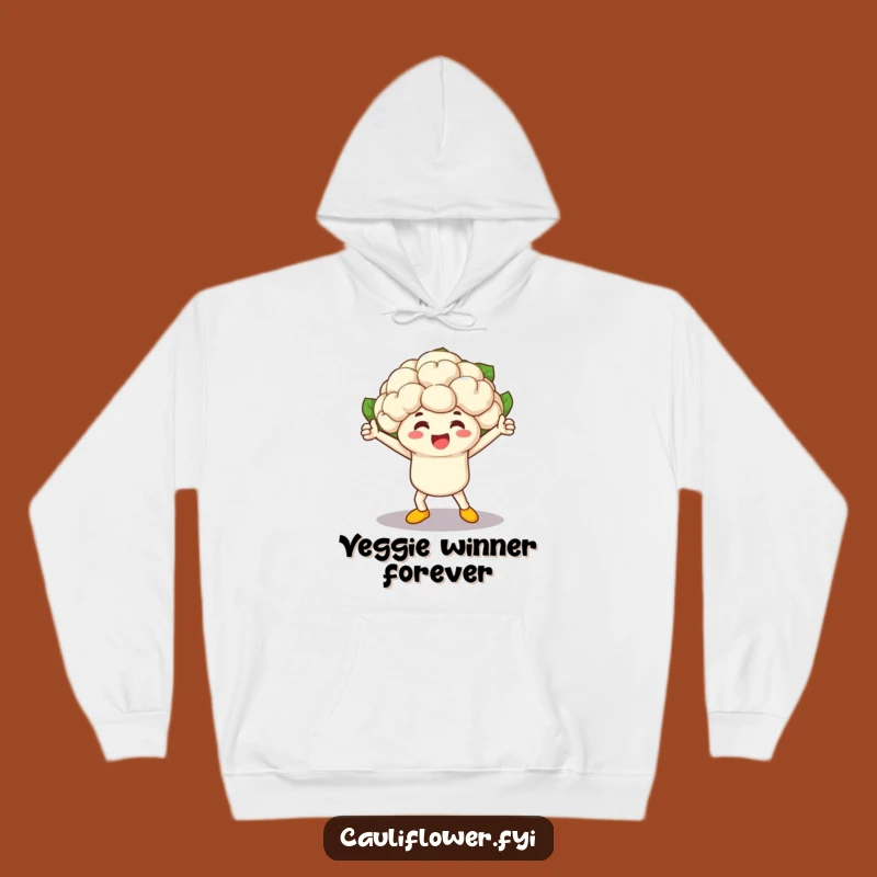 Funny Cauliflower Victory Hoodie - Cozy & Hilarious Vegetable Race Winner