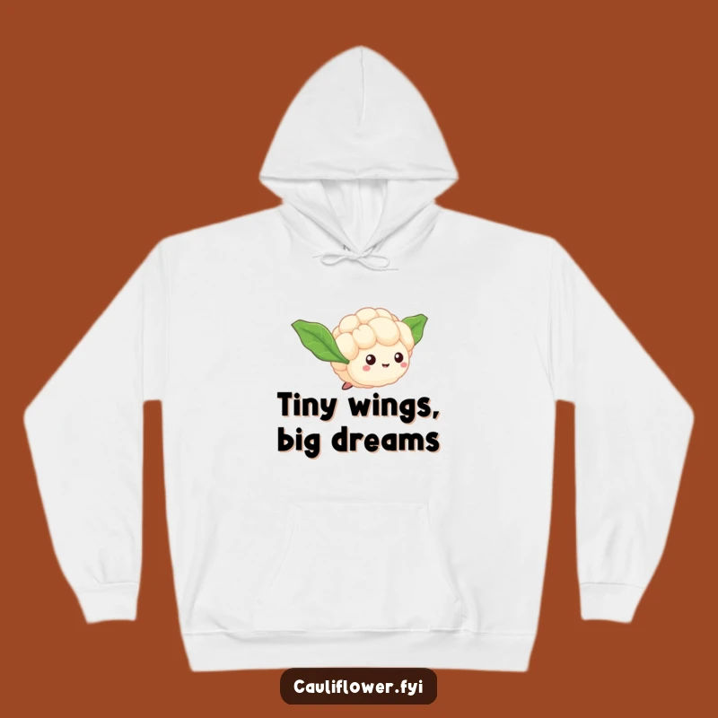 Funny Flying Cauliflower Flirt Hoodie, Dreamy Veggie Comfort for a Hilarious Gift