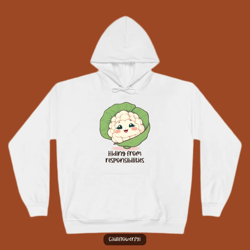 Funny Giggling Cauliflower Hoodie, Cozy Veggie Prankster Sweatshirt for a Hilarious Gift