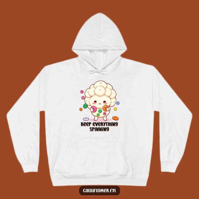Funny Kawaii Cauliflower Hoodie: Stay Cozy While Juggling Life!