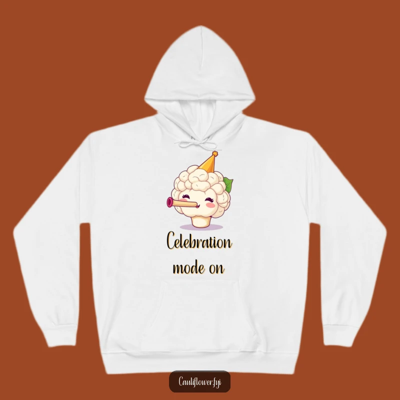 Funny Party Cauliflower Hoodie, Cozy Veggie Celebration Sweatshirt for a Hilarious Gift