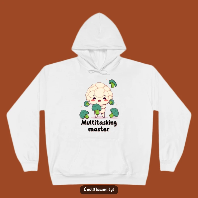 Cozy Kawaii Cauliflower Juggling Hoodie - Warm Funny Gift