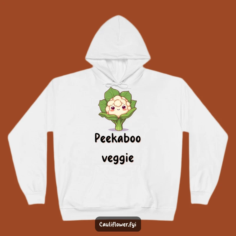 Funny Kawaii Cauliflower Peek Hoodie: Cozy Up in Playful Mystery!