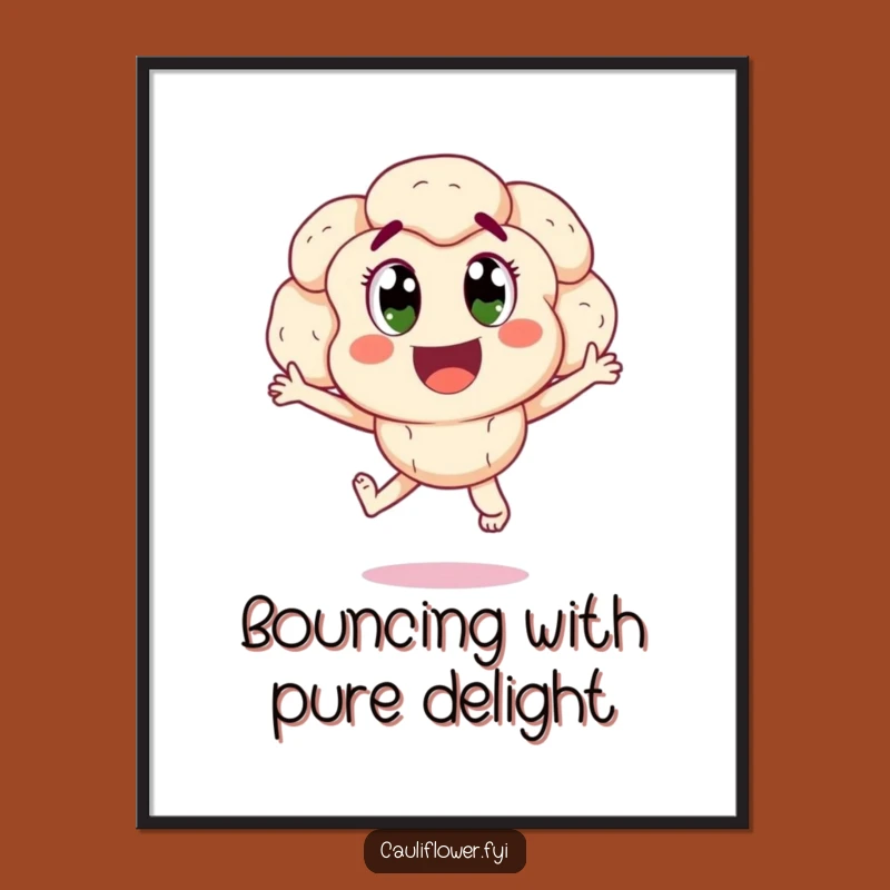 Funny Free Printable Wall Art: Joyful Jumping Cauliflower!