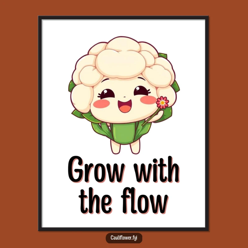 Free Printable Wall Art: Delighted Cauliflower Flower, Charming Downloadable Art for Happy Spaces