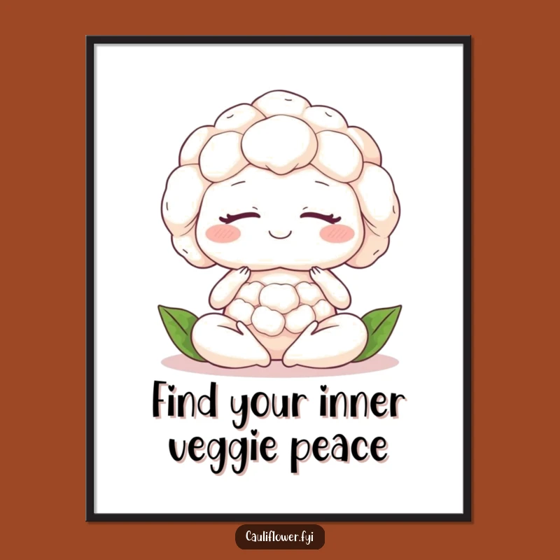 Free Printable Wall Art: Peaceful Cauliflower's Zen Vibe, Downloadable DIY Decor