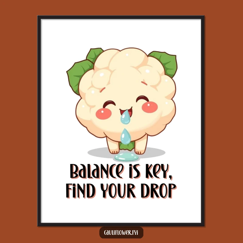 Free Printable Wall Art: Whimsical Cauliflower for a Serene Space