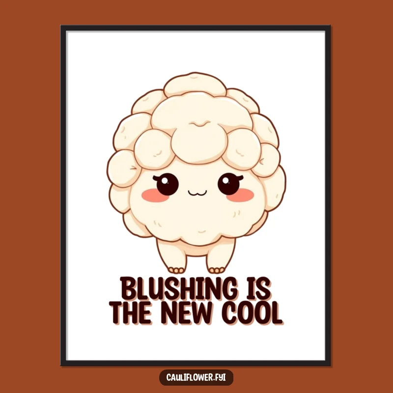 Funny Free Printable Wall Art: Shy Cauliflower Blush Downloadable Decor for Sweet Spaces!