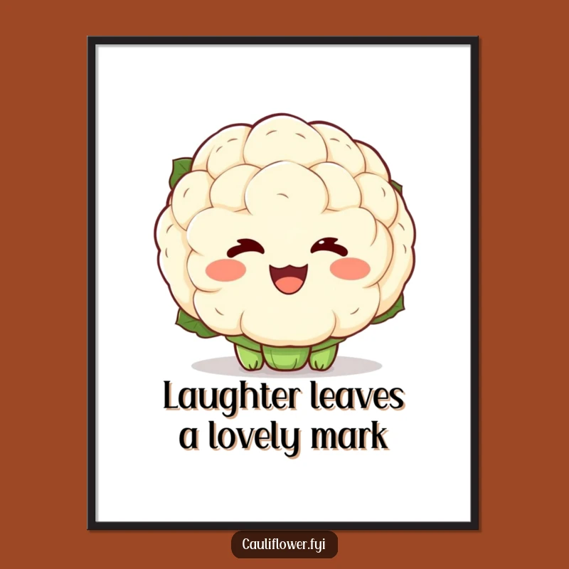 Funny Free Printable Wall Art: Laughing Cauliflower Downloadable Decor for Joyful Spaces!