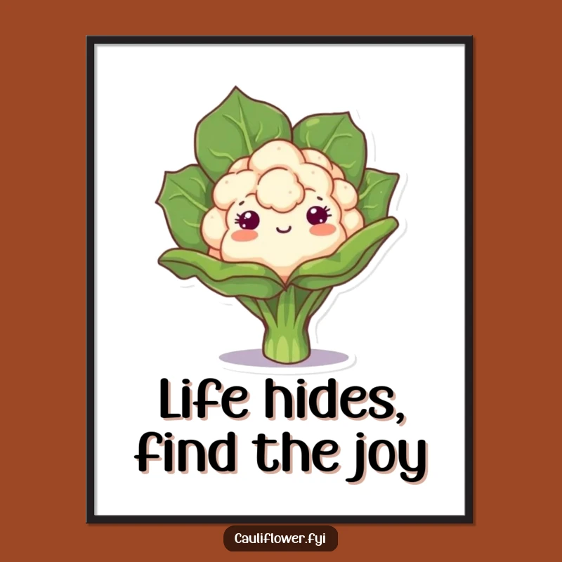 Funny Free Printable Wall Art: Peeking Cauliflower Downloadable Decor for Playful Spaces!