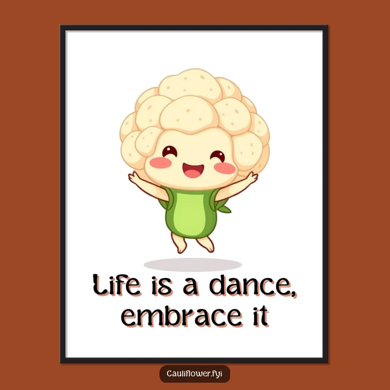 Free Printable Wall Art: Dancing Cauliflower Decor for a Playful Space