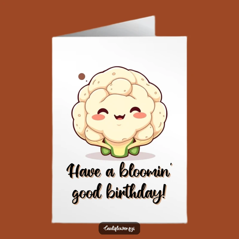 Free Printable Birthday Card: Funny Face Cauliflower, Hilarious Quote, Downloadable Gift