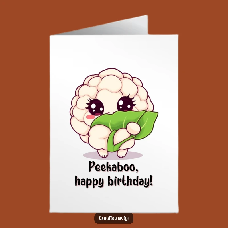 Free Printable Birthday Card: Peek-a-Boo Cauliflower, Surprise Gift