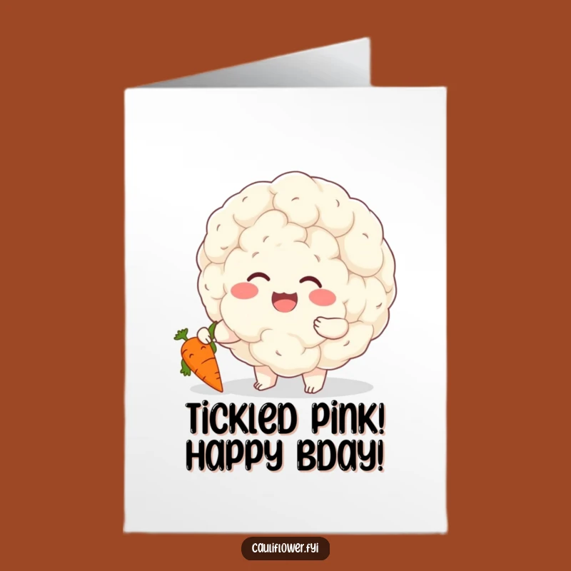 Giggle-Filled Free Printable Birthday Card: Cauliflower Tickles a Carrot!