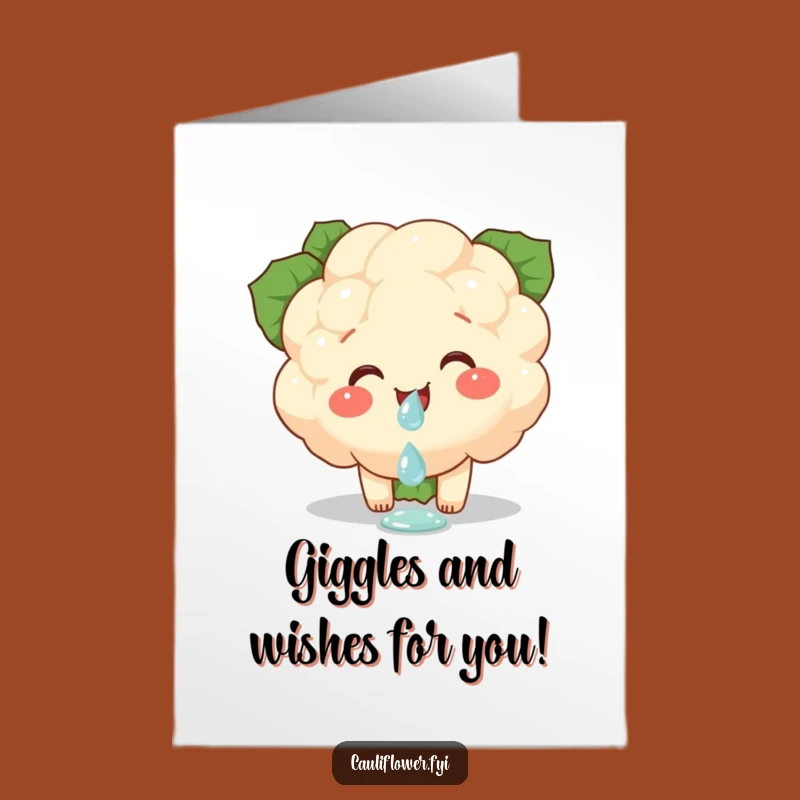 Giggling Free Printable Birthday Card: Delicate Cauliflower Joy for a Special Day!