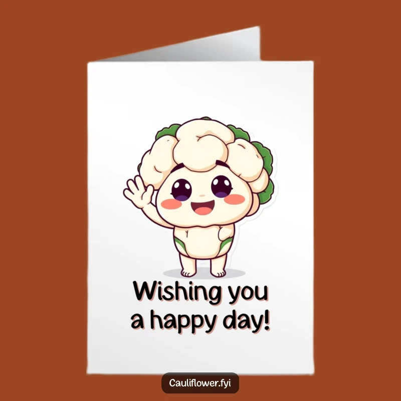 Silly Wave Birthday Card: Free Printable Happy Cauliflower, Fun Downloadable Gift!