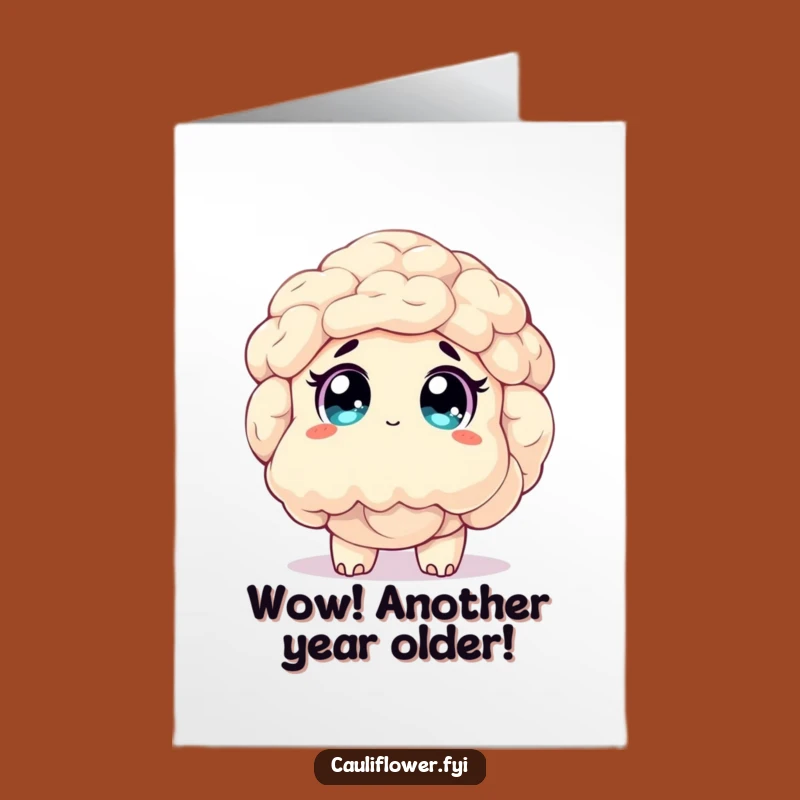 Free Printable Birthday Card: Awestruck Cauliflower for a Magical Day