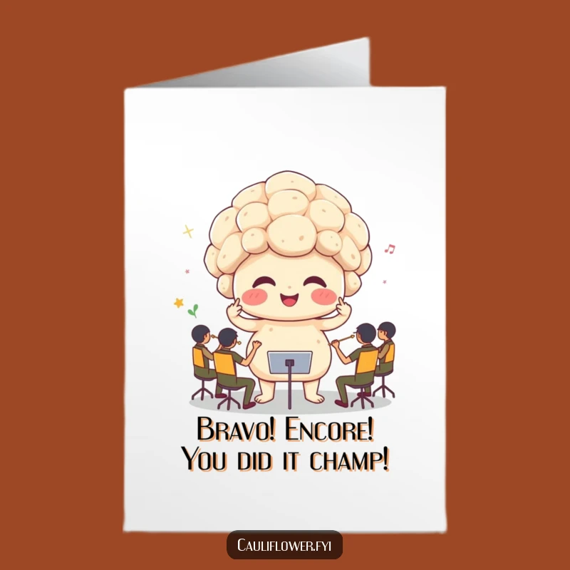 Free Printable Funny Congrats Card: Cauliflower Conductor's Crescendo!