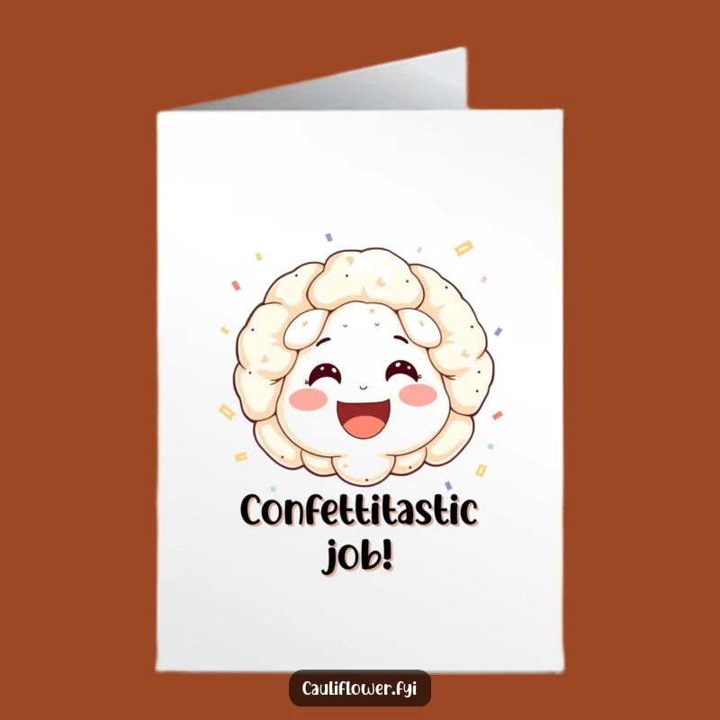 Free Printable Congrats Card: Cauliflower Confetti Thrower Downloadable
