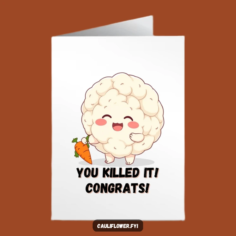 Free Printable Congrats Card: Cauliflower's Giggle for Your Success!