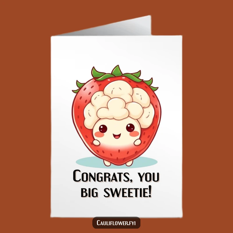 Free Printable Congrats Card: Cauliflower Strawberry Surprise For A Funny Downloadable Gift