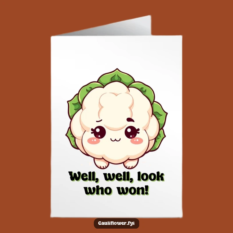 Free Printable Congrats Card: Sassy Cauliflower, Witty Downloadable Celebration Art