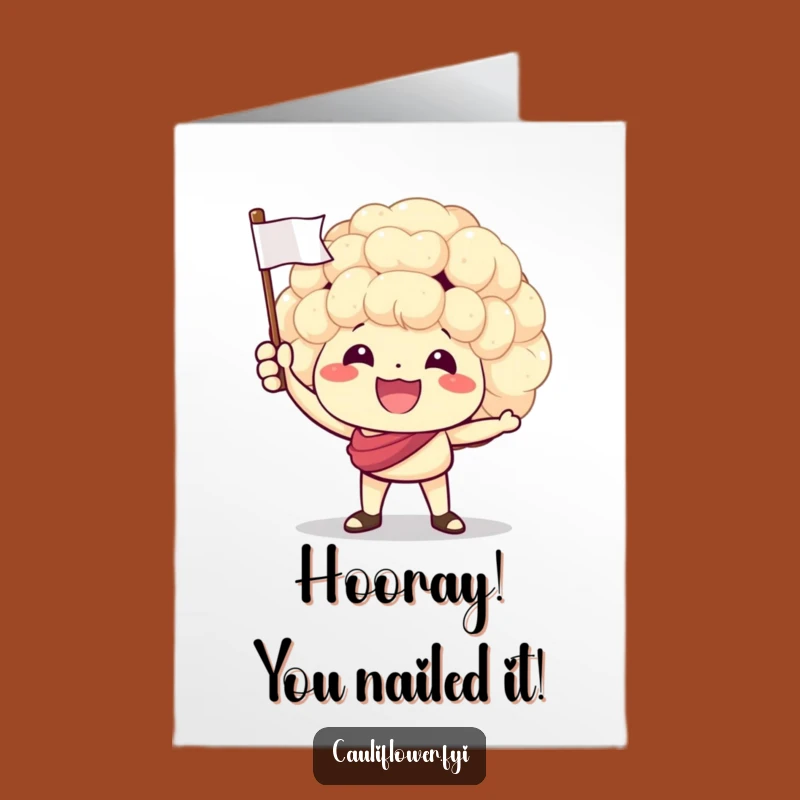Free Printable Congrats Card: Cheering Cauliflower for Your Victory!