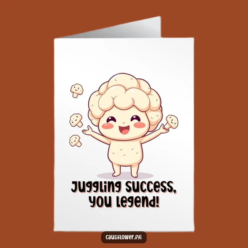 Free Printable Congrats Card: Juggling Cauliflower, DIY Celebration Downloadable