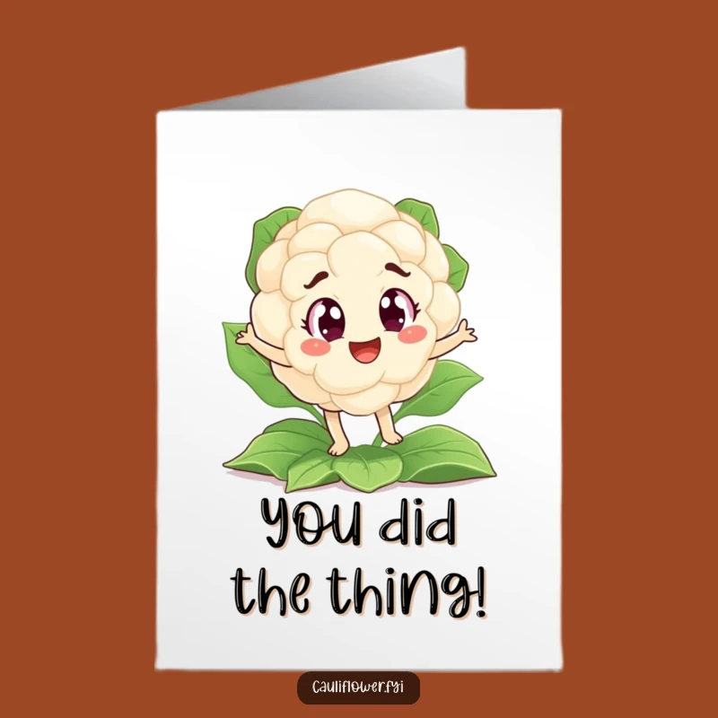 Free Printable Congrats Card: Silly Cauliflower Jig Downloadable for Any Occasion
