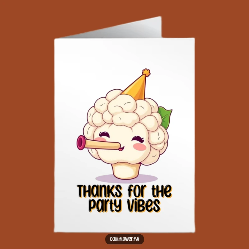 Free Printable Party Cauliflower Thank You Card - Fun Festive Downloadable Gift