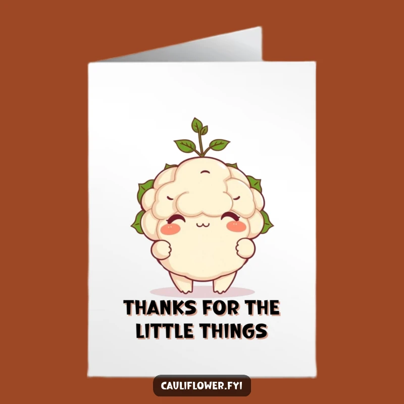 Free Printable Thank You Card: Balancing Sprout Cauliflower Downloadable Gift