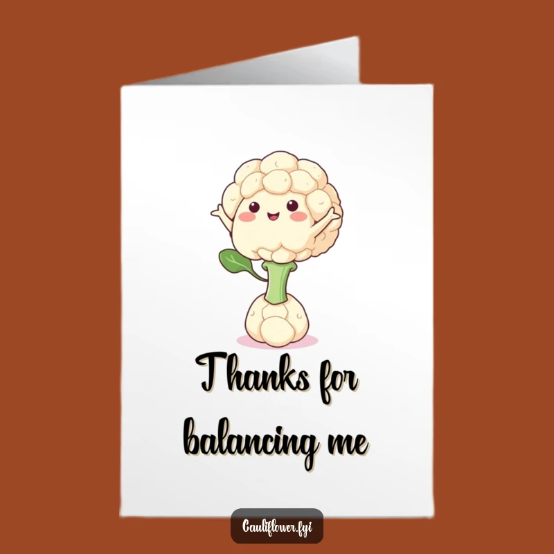 Free Printable Thank You Card: Balancing Veggie, Playful Downloadable Gift of Gratitude
