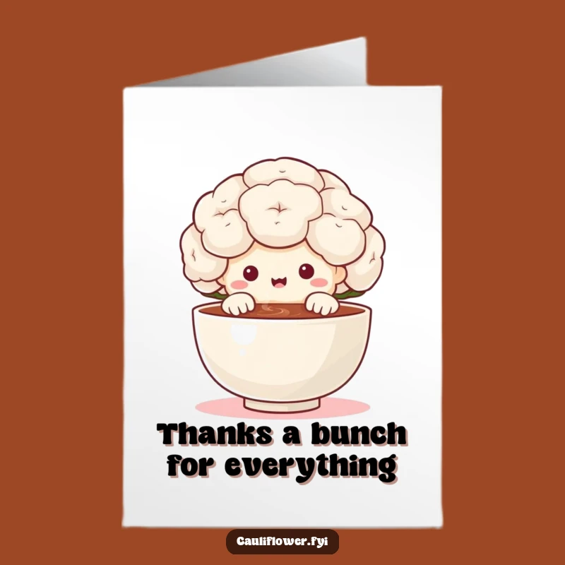 Free Printable Thank You Card: Cauliflower Gratitude, Warm Meal, DIY Gift