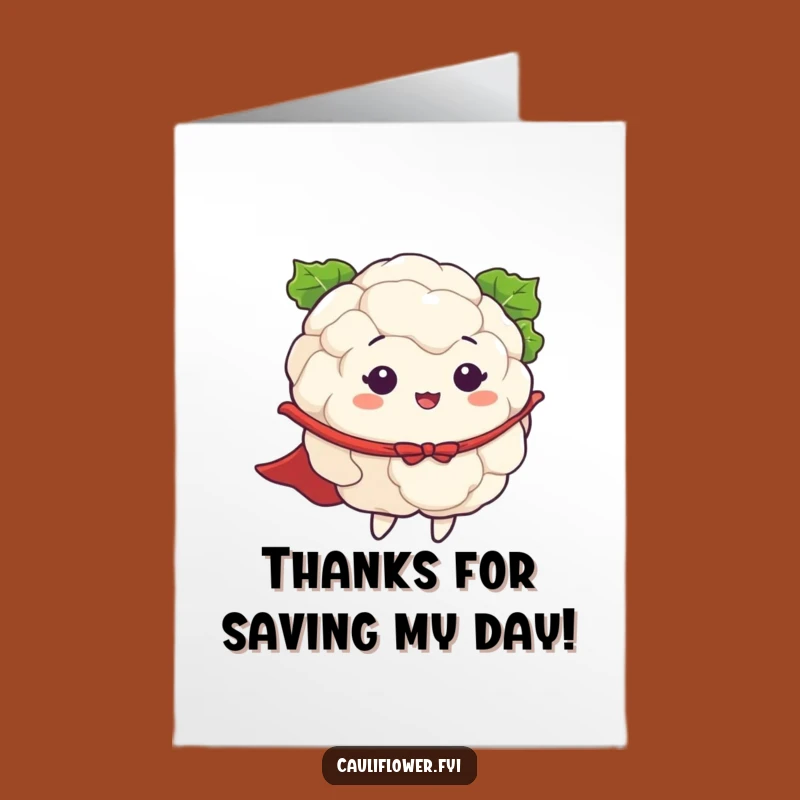 Free Printable Thank You Card: Flying Veggie, Funny Hero Art, Downloadable