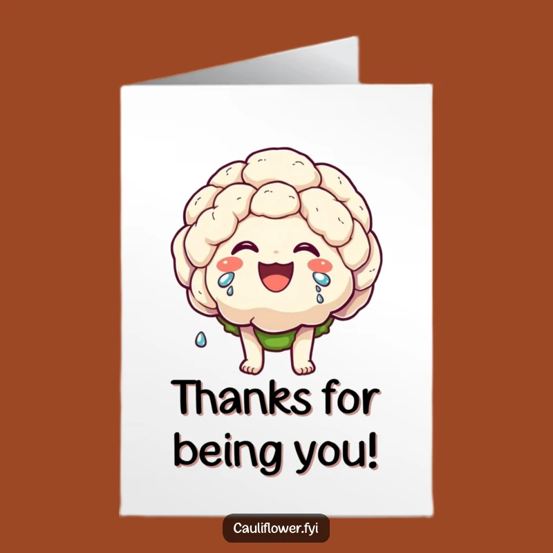Free Printable Thank You Card: Grateful Laughs, Joyful Cauliflower Downloadable