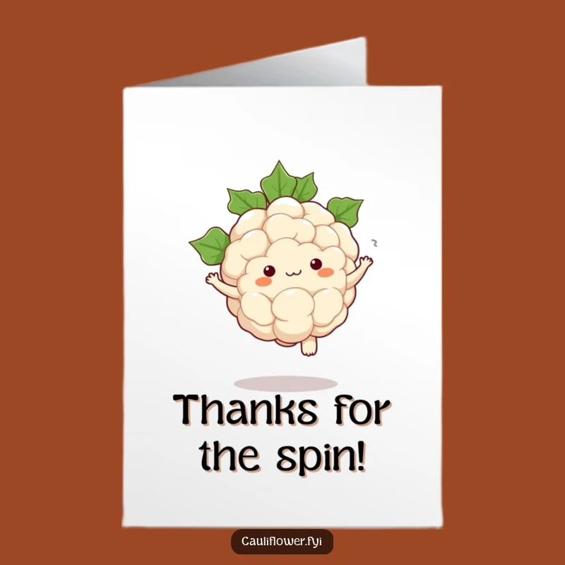 Free Printable Thank You Card: Pirouetting Cauliflower Downloadable Gift