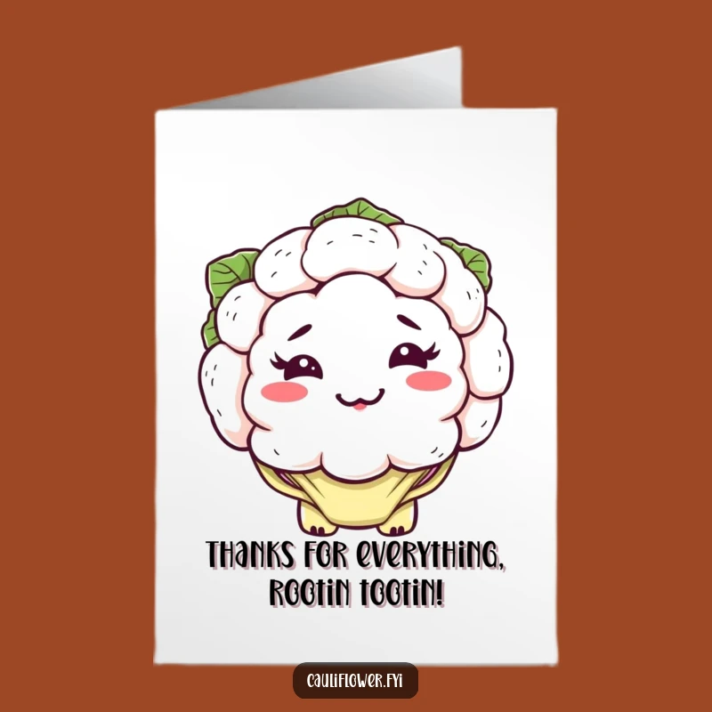 Free Printable Thank You Card: Silly Cauliflower Grin, Humorous Downloadable Gratitude
