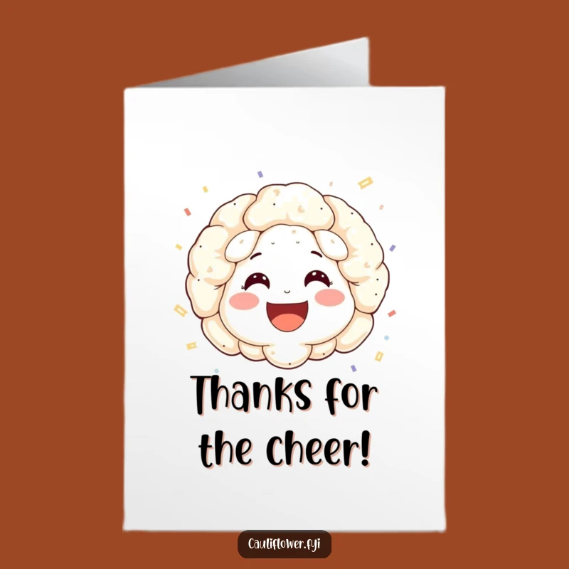 Free Printable Thank You Card: Smiling Cauliflower Confetti Downloadable