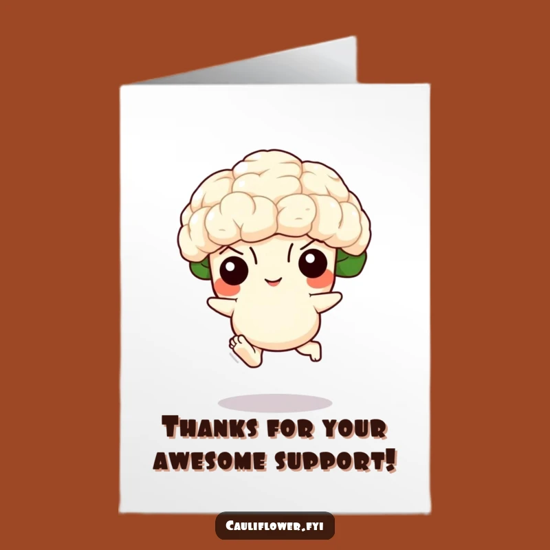 Hilarious Free Printable Thank You Card: Grateful Leaping Cauliflower for Your Kindness