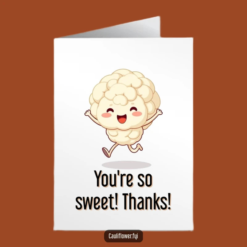 Sweet Free Printable Thank You Card: Kawaii Cauliflower's Thankful Skip!