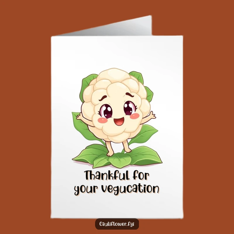 Free Printable Thank You Card: Dancing Cauliflower Downloadable Gift for Gratefulness
