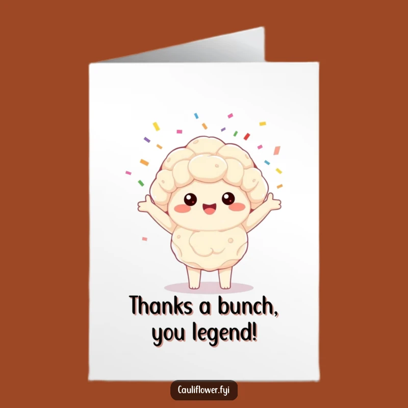 Free Printable Thank You Card: Kawaii Cauliflower Confetti Spinner, Heartfelt Gift