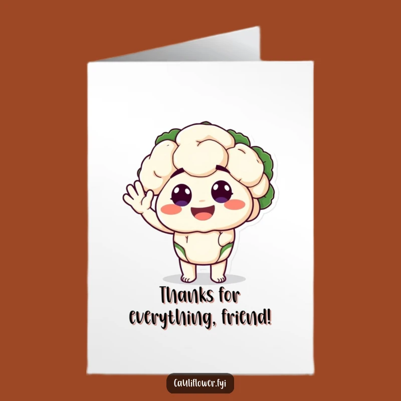 Thank You Wave Card: Free Printable Friendly Cauliflower, Downloadable Gift of Thanks!