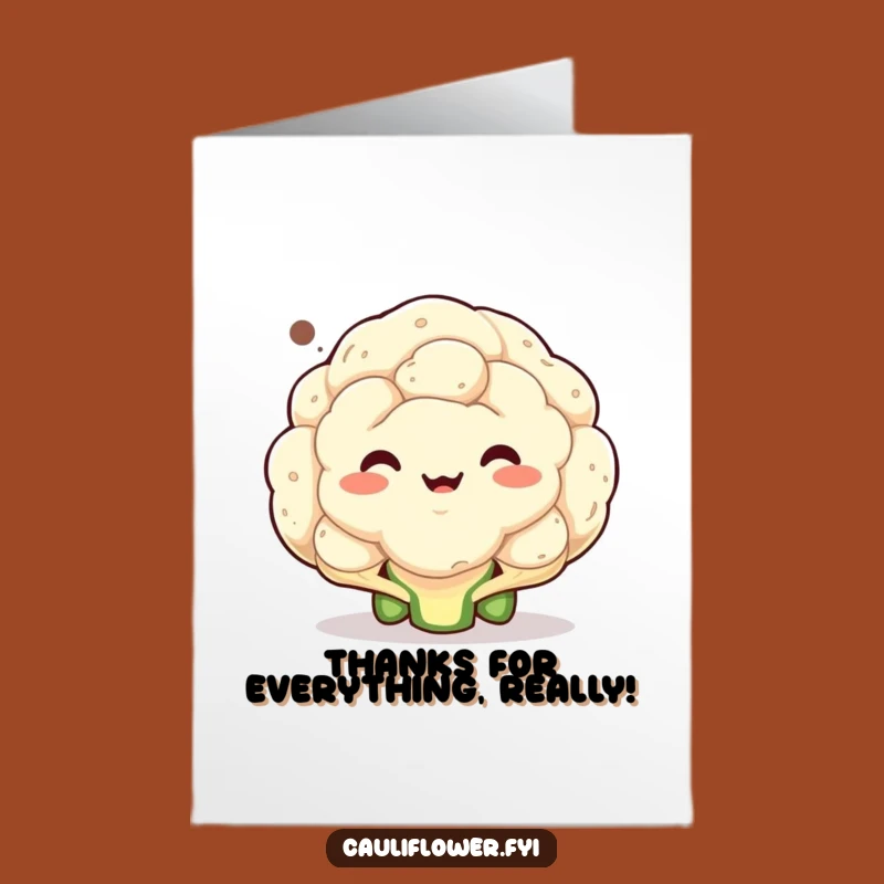 Free Printable Thank You Card: Funny Face Veggie, Humorous Gratitude, Downloadable Art