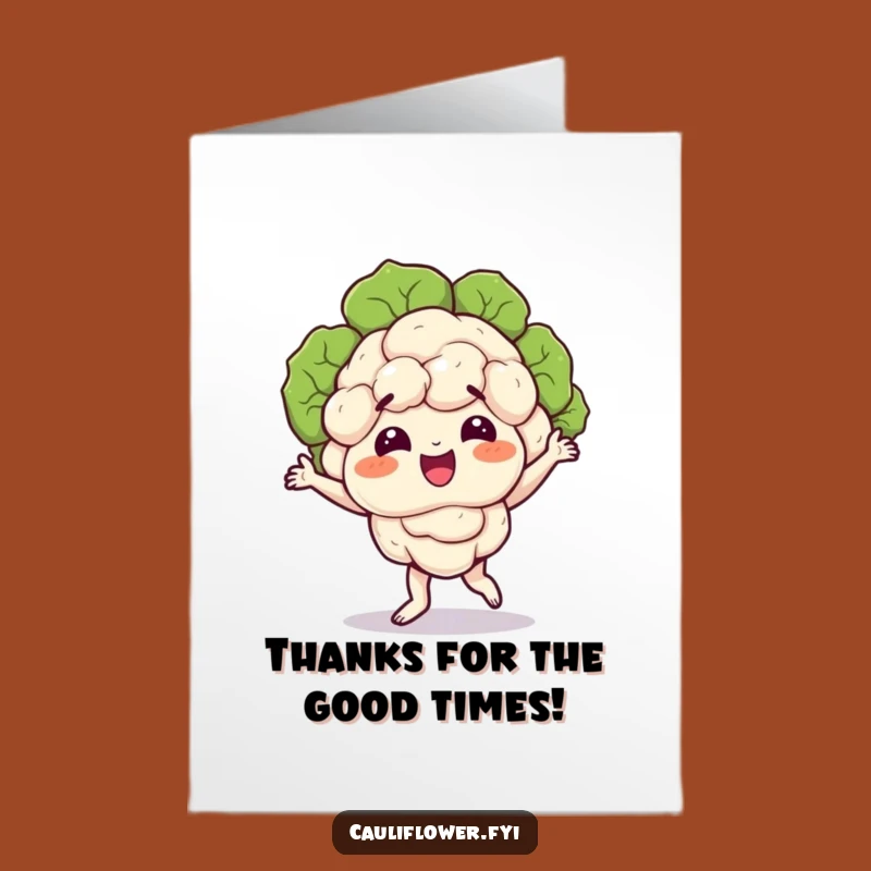 Free Printable Thank You Card: Dancing Cauliflower for Your Kindness