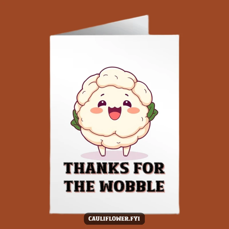 Hilarious Free Printable Thank You Card: Kawaii Cauliflower Wobble for a Laugh