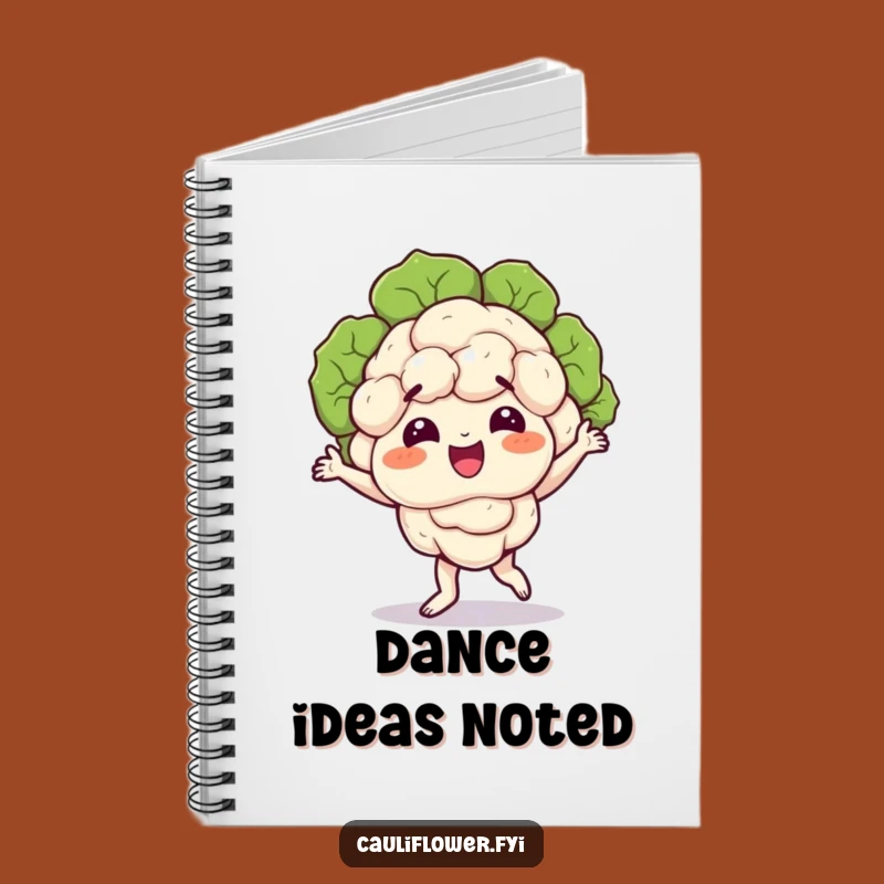 Funny Dancing Cauliflower Notebook - Journal Veggie Groove Gift
