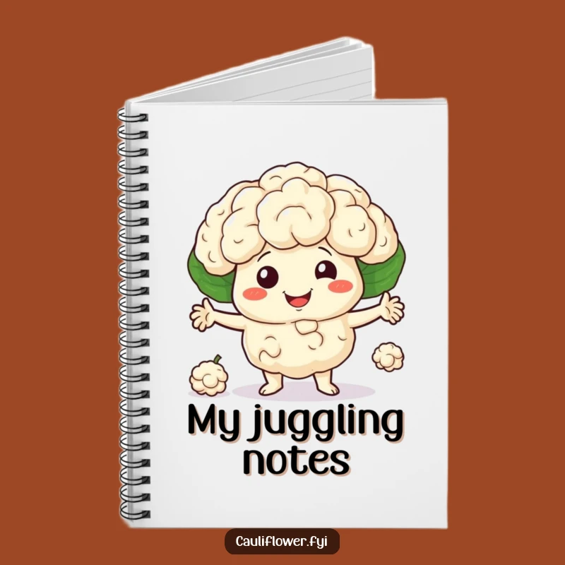 Funny Cauliflower Juggling Notebook: Hilarious Juggler for Your Notes, Perfect Funny Gift!